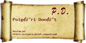 Polgári Donát névjegykártya